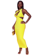 Load image into Gallery viewer, Wearing the warmth of the sun in bright yellow dress
